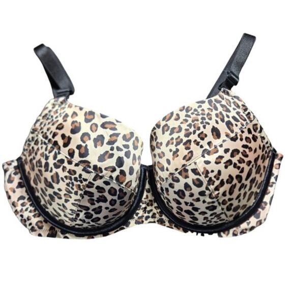 Cacique Other - Cacique Lane Brysnt Black & Animal print underwire padded push up bra size 46 DD